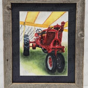 Natural Barnwood frame with 19.5 wide x 23.5 high with Black Jute Mat and UV Museum glass
