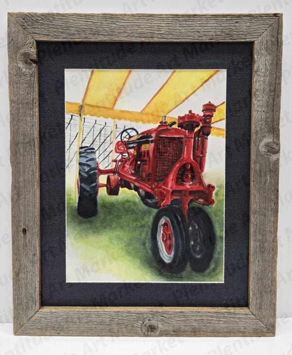 Natural Barnwood frame with 19.5 wide x 23.5 high with Black Jute Mat and UV Museum glass