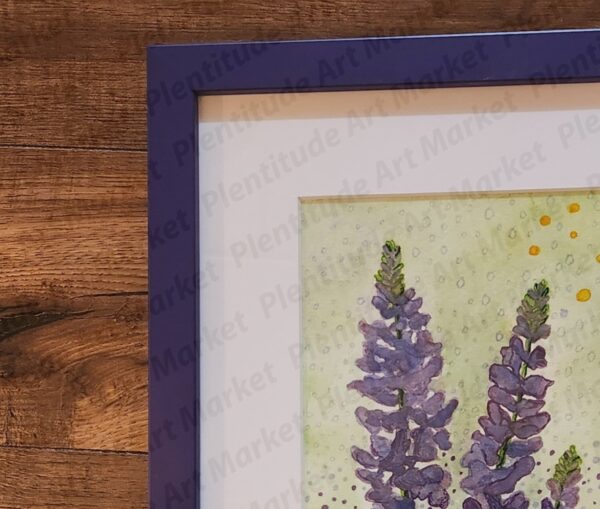 Lupine-ing -framed corner of frame