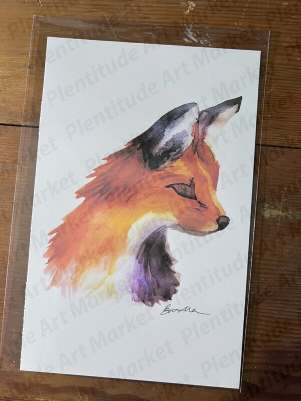 fox watercolor print