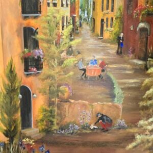 Italian outdoor cafe by Linda Stowring