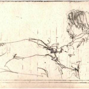 "Portrait Seated Figure" Etching on Paper