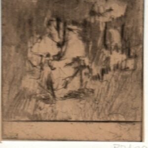 "Two Seated Figures" Etching on Paper