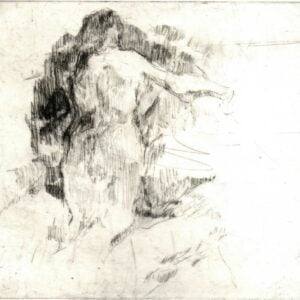 “Rear View of Nude” Etching on Paper