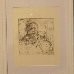 "Artist in Profile" Etching on Paper