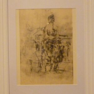 "Clothed Female Figure from Behind" Etching on Paper