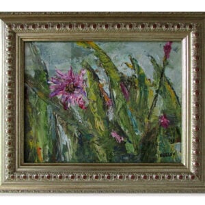 Original Acrylic with a brightly colored floral accent.
