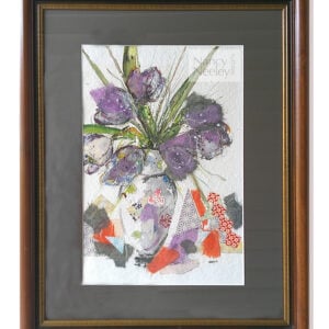 Oriental theme Watercolor and cut papers